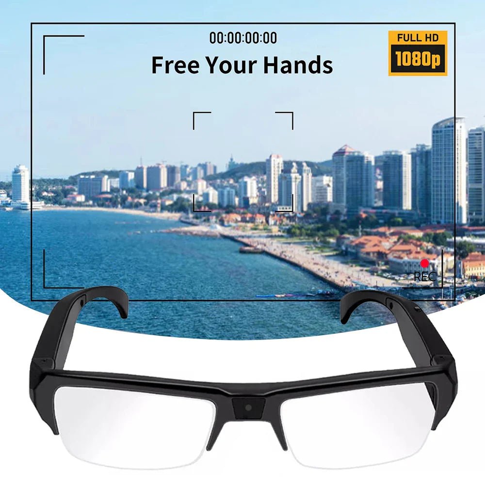 1080P HD Mini Camera Glasses Wearable DVR Video Recorder Black - SaveHub