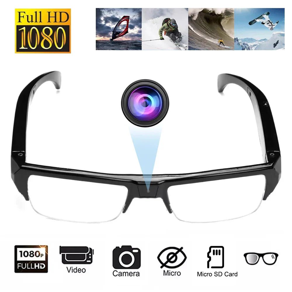 1080P HD Mini Camera Glasses Wearable DVR Video Recorder Black - SaveHub