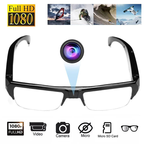 1080P HD Mini Camera Glasses Wearable DVR Video Recorder Black - SaveHub