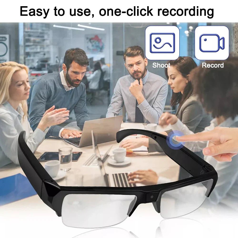 1080P HD Mini Camera Glasses Wearable DVR Video Recorder Black - SaveHub