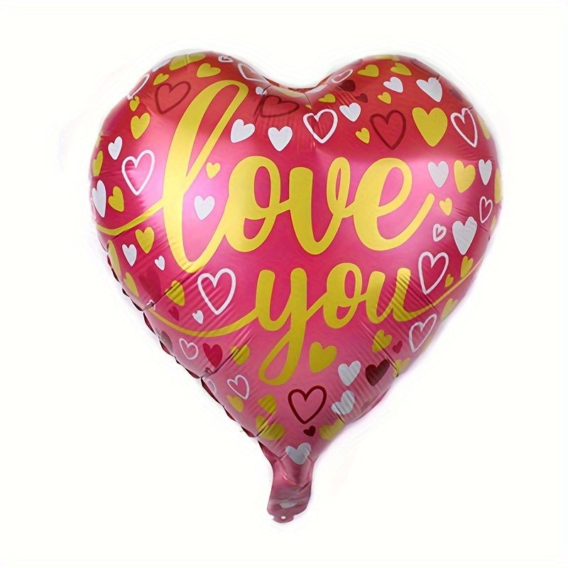 10pcs Heart - shaped Foil Balloons Valentine's Party Decor - SaveHub