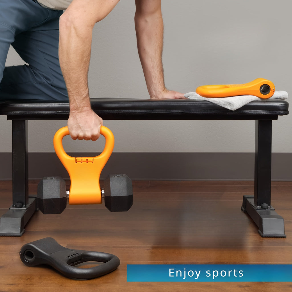 1pc Fitness Adjustable Kettlebell Grip - Portable Weightlifting Handle(Orange) - SaveHub