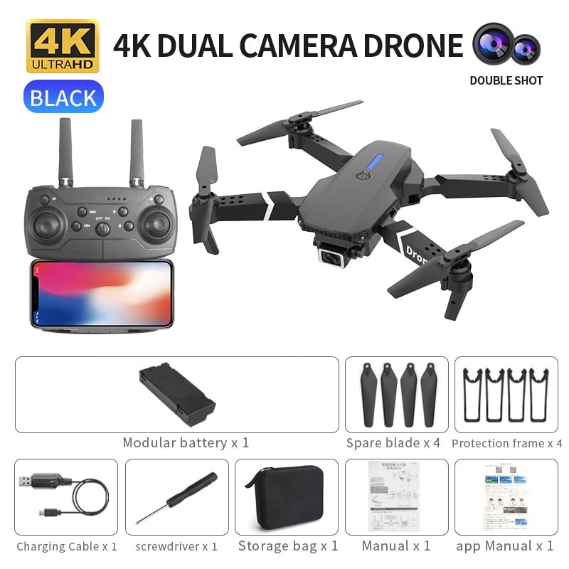 2021 NEW Drone 4k profession HD Wide Angle Camera 1080P WiFi fpv Drone Dual Camera Height Keep Drones Camera Helicopter Toys - SaveHub