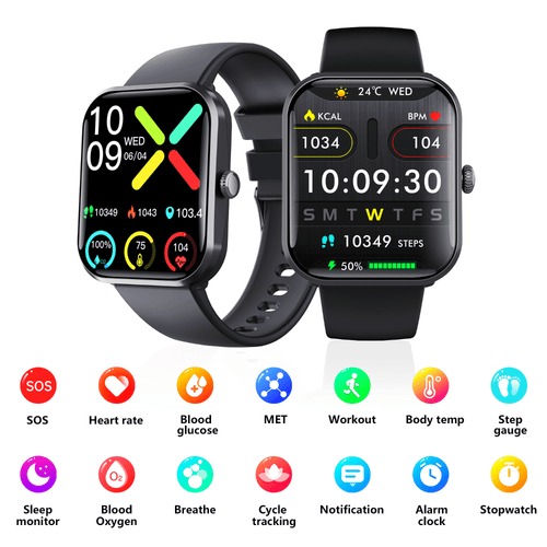 Blood Sugar Glucose Monitor Smart Watch for Diabetics SOS Emergency Alarm Call - SaveHub