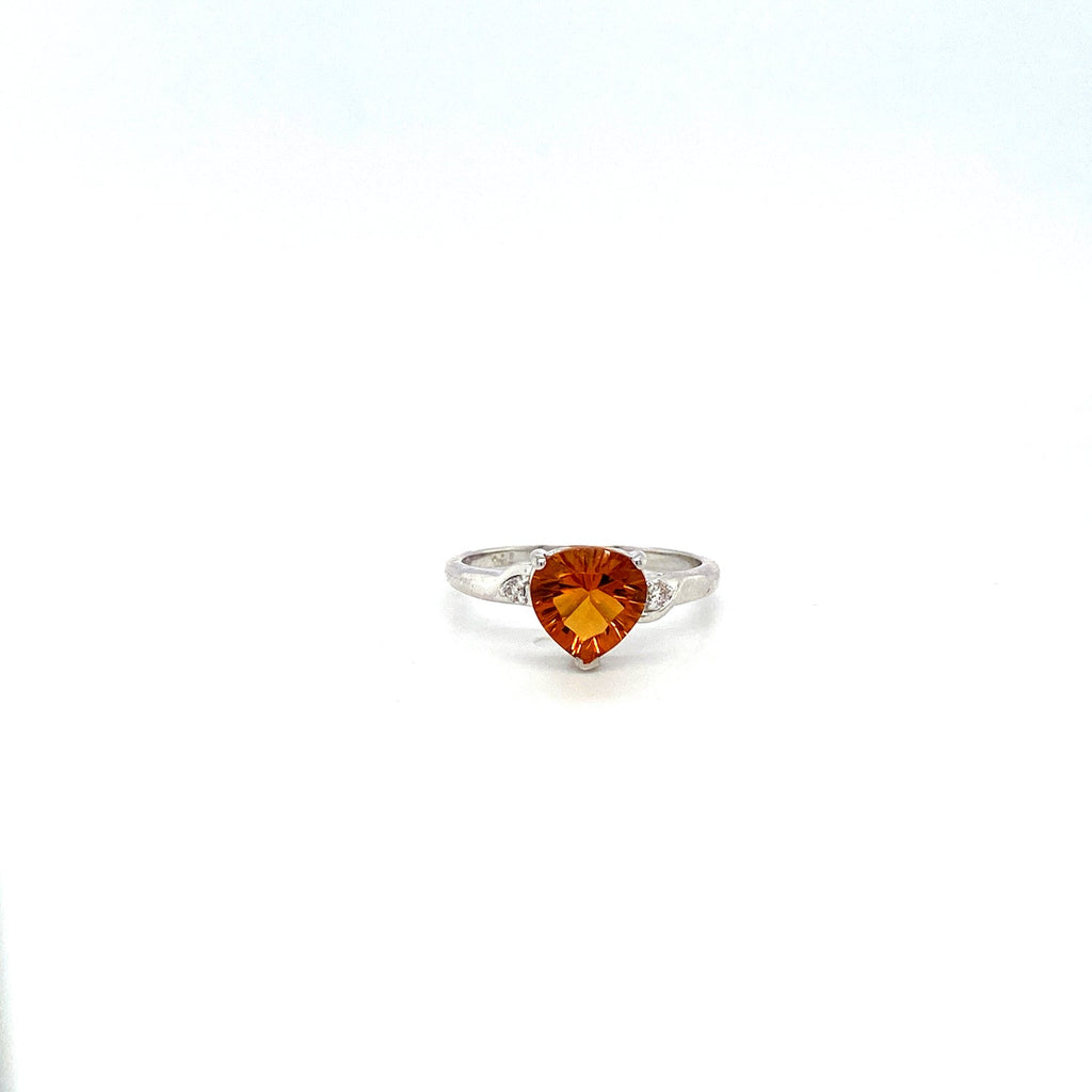 Citrine and Diamond Ring in 18K White Gold - KGR 14911 - SaveHub