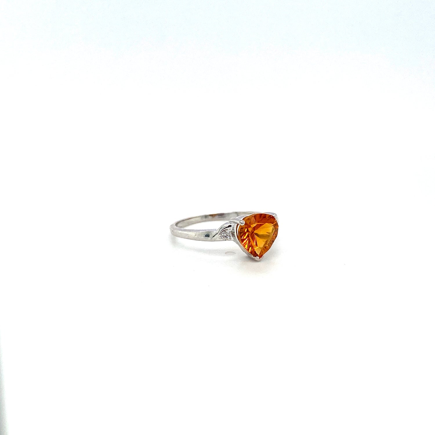 Citrine and Diamond Ring in 18K White Gold - KGR 14911 - SaveHub