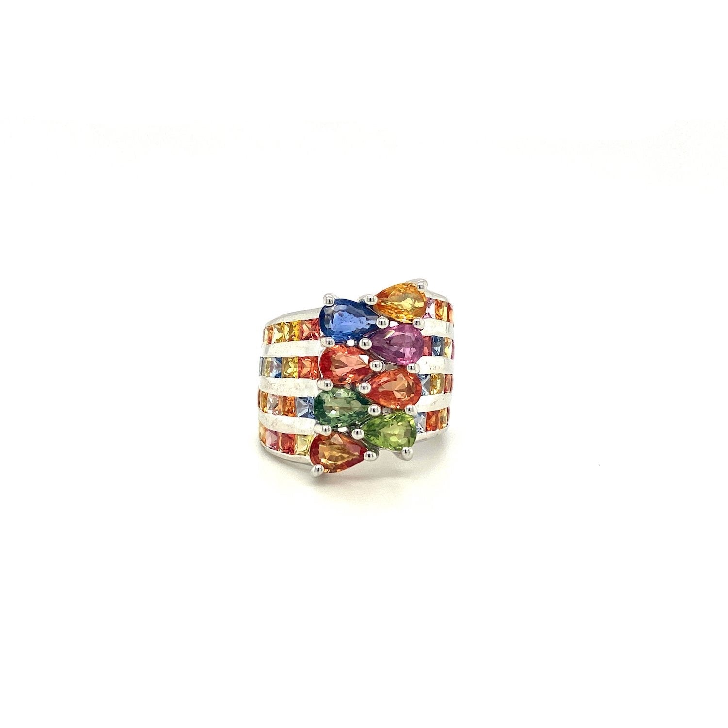 Multi Sapphire Ring in .925 Sterling Silver - KSR 14355 - SaveHub