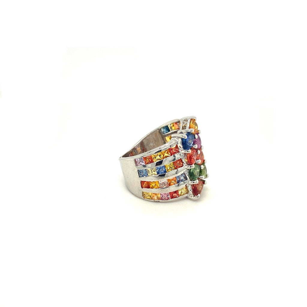 Multi Sapphire Ring in .925 Sterling Silver - KSR 14355 - SaveHub