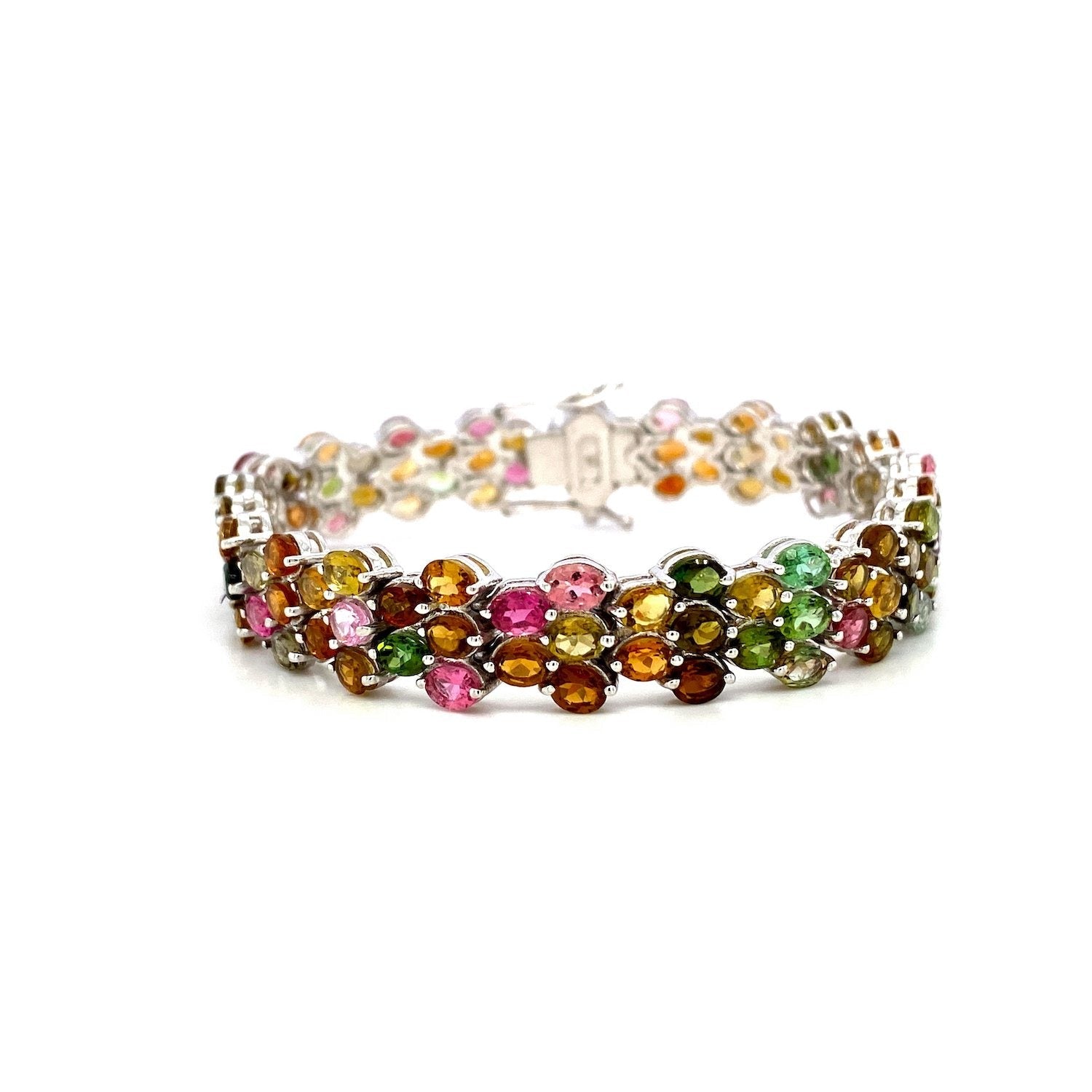 Multi Tourmaline Bracelet in .925 Sterling Silver - KSD 43833 - SaveHub