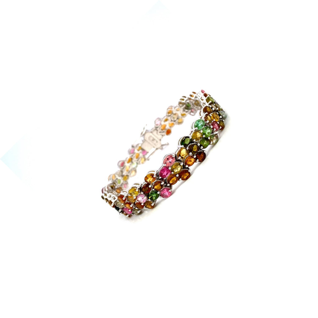 Multi Tourmaline Bracelet in .925 Sterling Silver - KSD 43833 - SaveHub