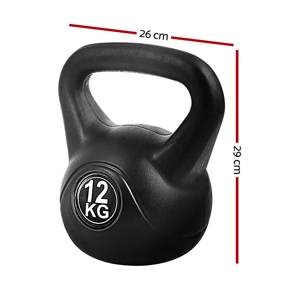 NNEDSZ 12kg Kettlebell Set Weight Lifting Bench Dumbbells Kettle Bell Gym Home - SaveHub