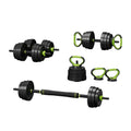 NNEDSZ 25kg Adjustable Dumbbells Set Kettle Bell Weight Plates Barbells Gym - SaveHub