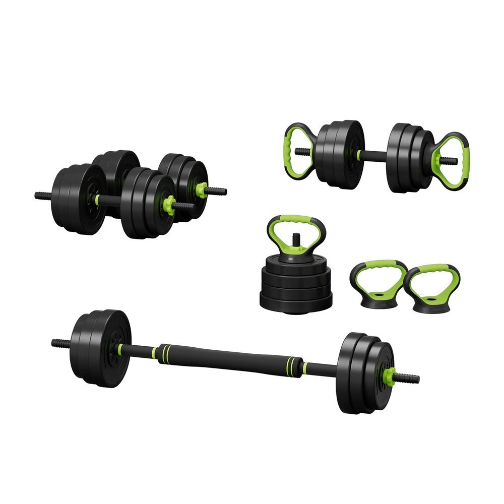NNEDSZ 25kg Adjustable Dumbbells Set Kettle Bell Weight Plates Barbells Gym - SaveHub