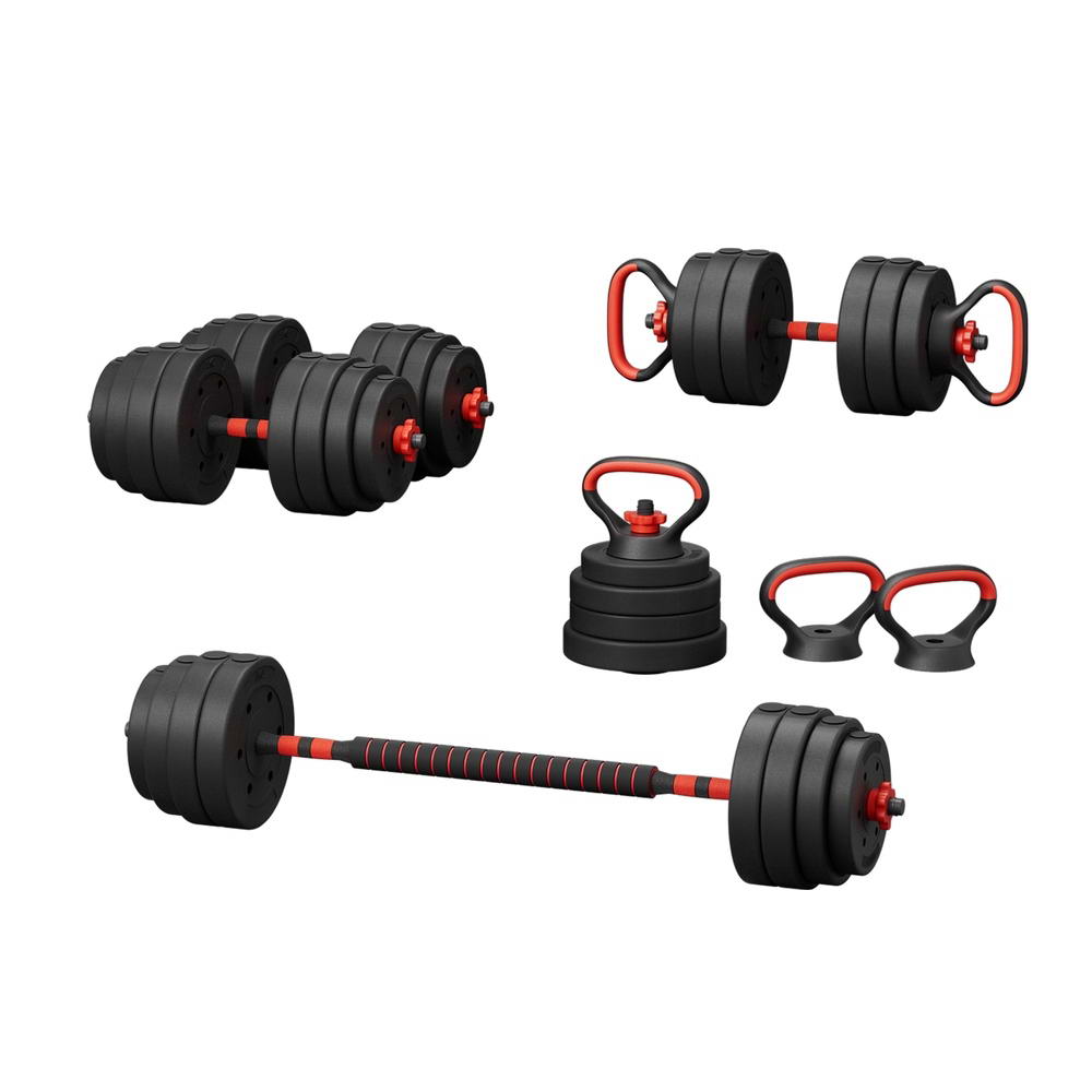 NNEDSZ 40kg Adjustable Dumbbells Set Kettle Bell Weight Plates Barbells Gym - SaveHub