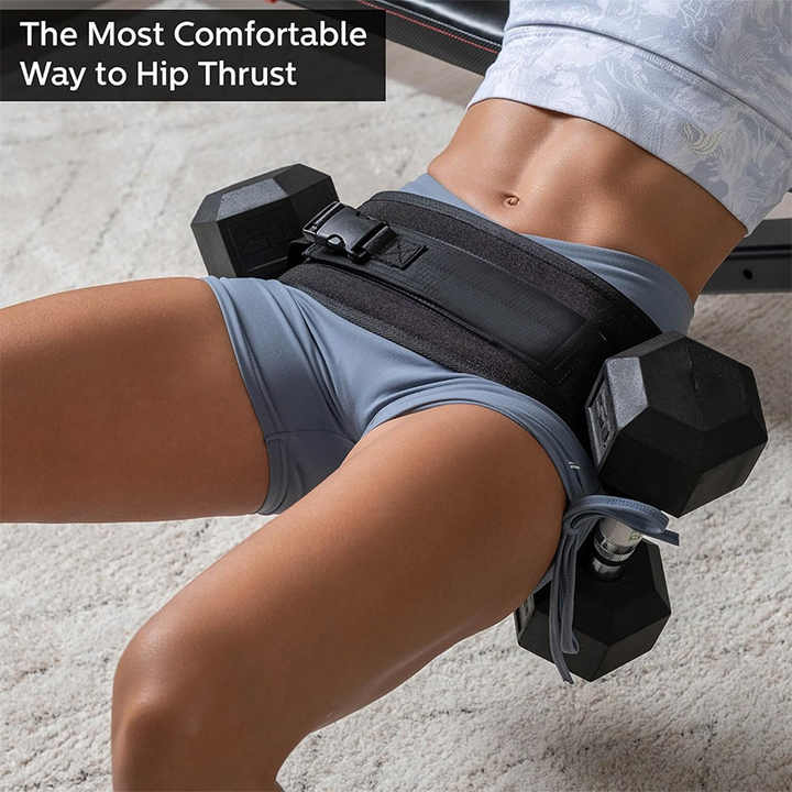 NNEDSZ Black Portable Hip Thrust and Glute Training Belt - Adjustable Weightlifting Support Strap(Dumbbells not included) - SaveHub