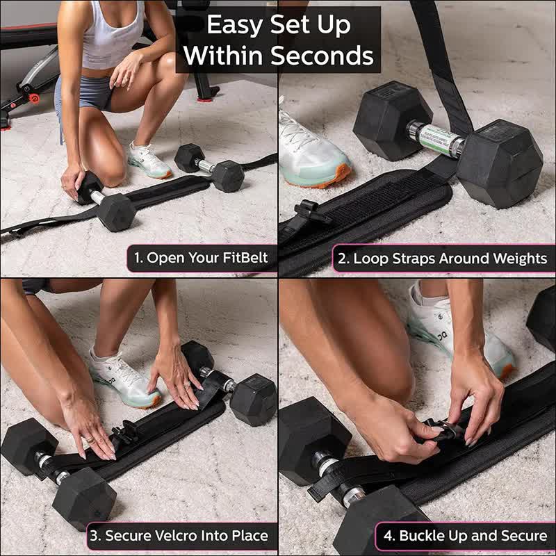 NNEDSZ Black Portable Hip Thrust and Glute Training Belt - Adjustable Weightlifting Support Strap(Dumbbells not included) - SaveHub