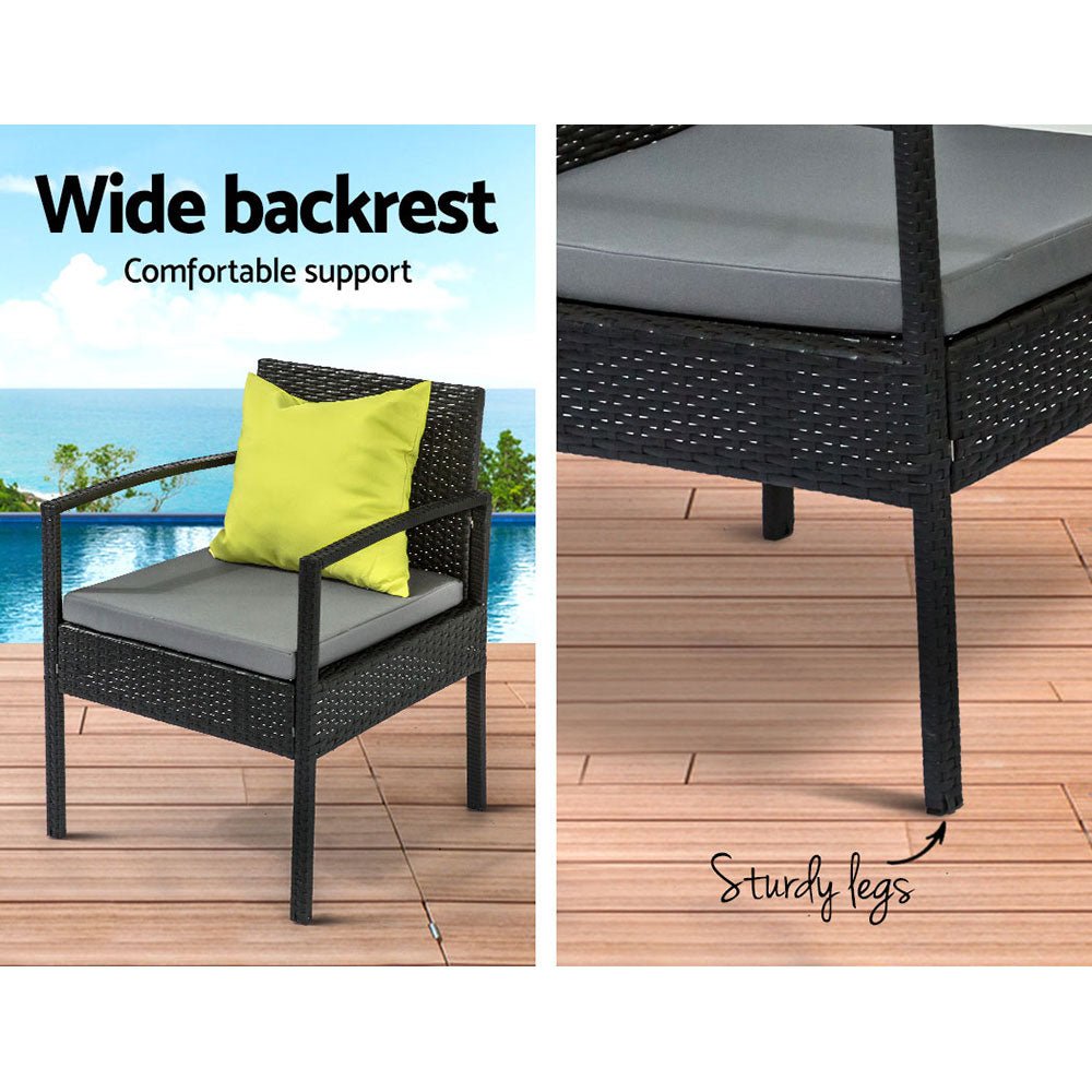 NNEDSZ Gardeon Outdoor Sofa Set Wicker Lounge Setting Table and Chairs Storage Cover - SaveHub