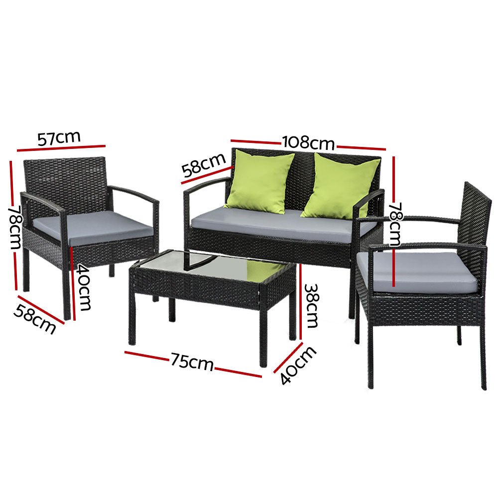NNEDSZ Gardeon Outdoor Sofa Set Wicker Lounge Setting Table and Chairs Storage Cover - SaveHub