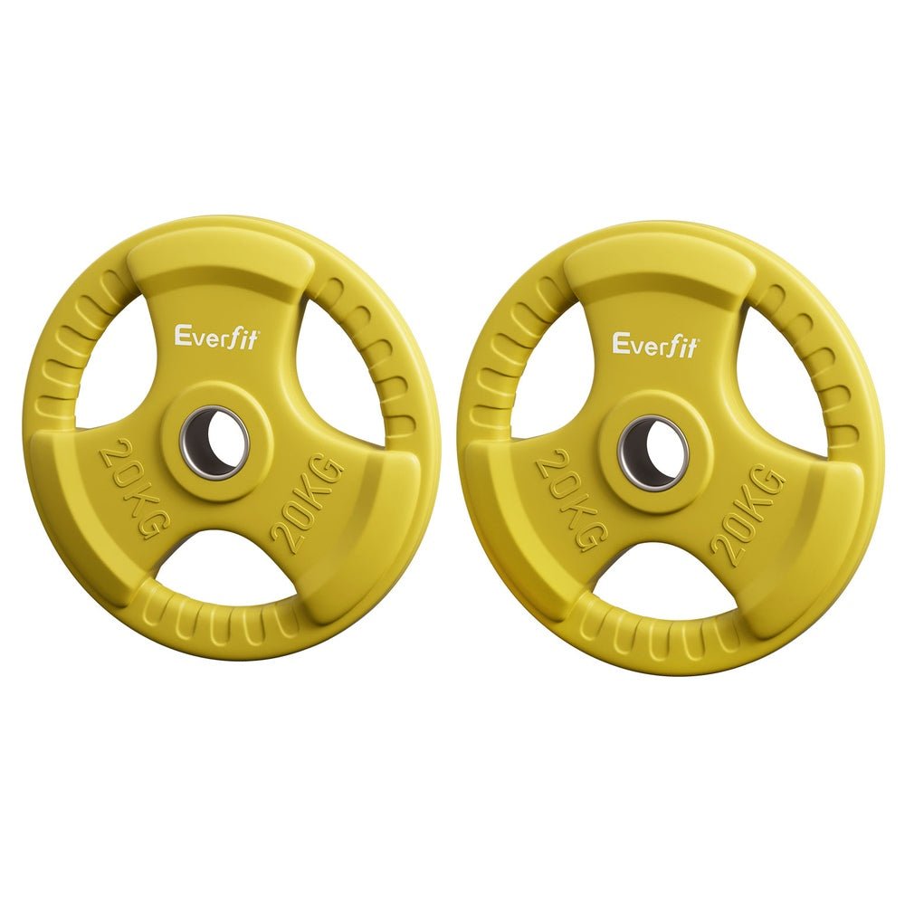 NNEDSZ Weight Plates Standard 20kgx2 Dumbbell Barbell Plate Weight Lifting Home Gym Yellow - SaveHub