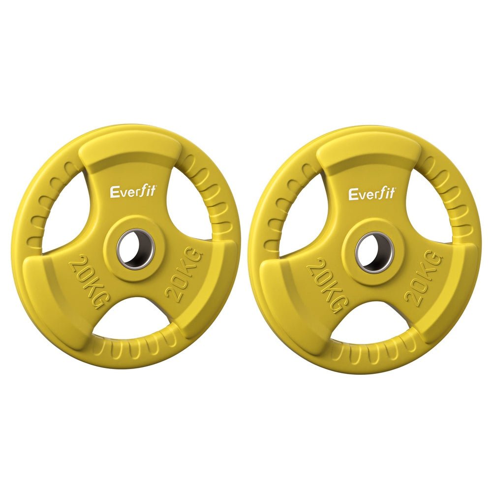 NNEDSZ Weight Plates Standard 20kgx2 Dumbbell Barbell Plate Weight Lifting Home Gym Yellow - SaveHub