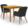 NNEVL 3 Piece Garden Dining Set Black - SaveHub