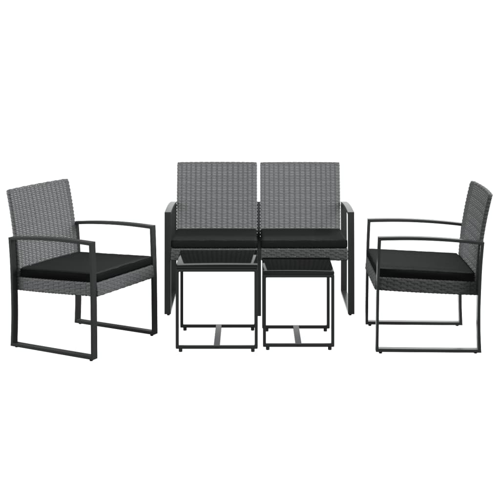 NNEVL 5 piece Garden Dining Set with Cushions Dark Grey PP Rattan - SaveHub