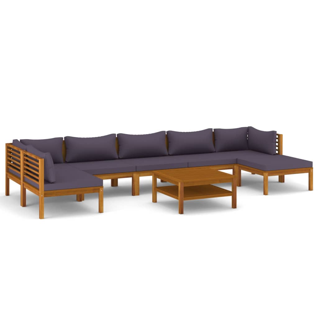 NNEVL 8 Piece Garden Lounge Set with Cushion Solid Acacia Wood - SaveHub