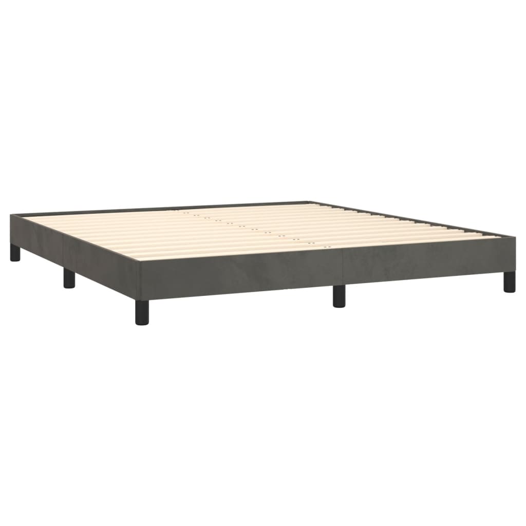 NNEVL Bed Frame Dark Grey 153x203 cm Queen Velvet - SaveHub