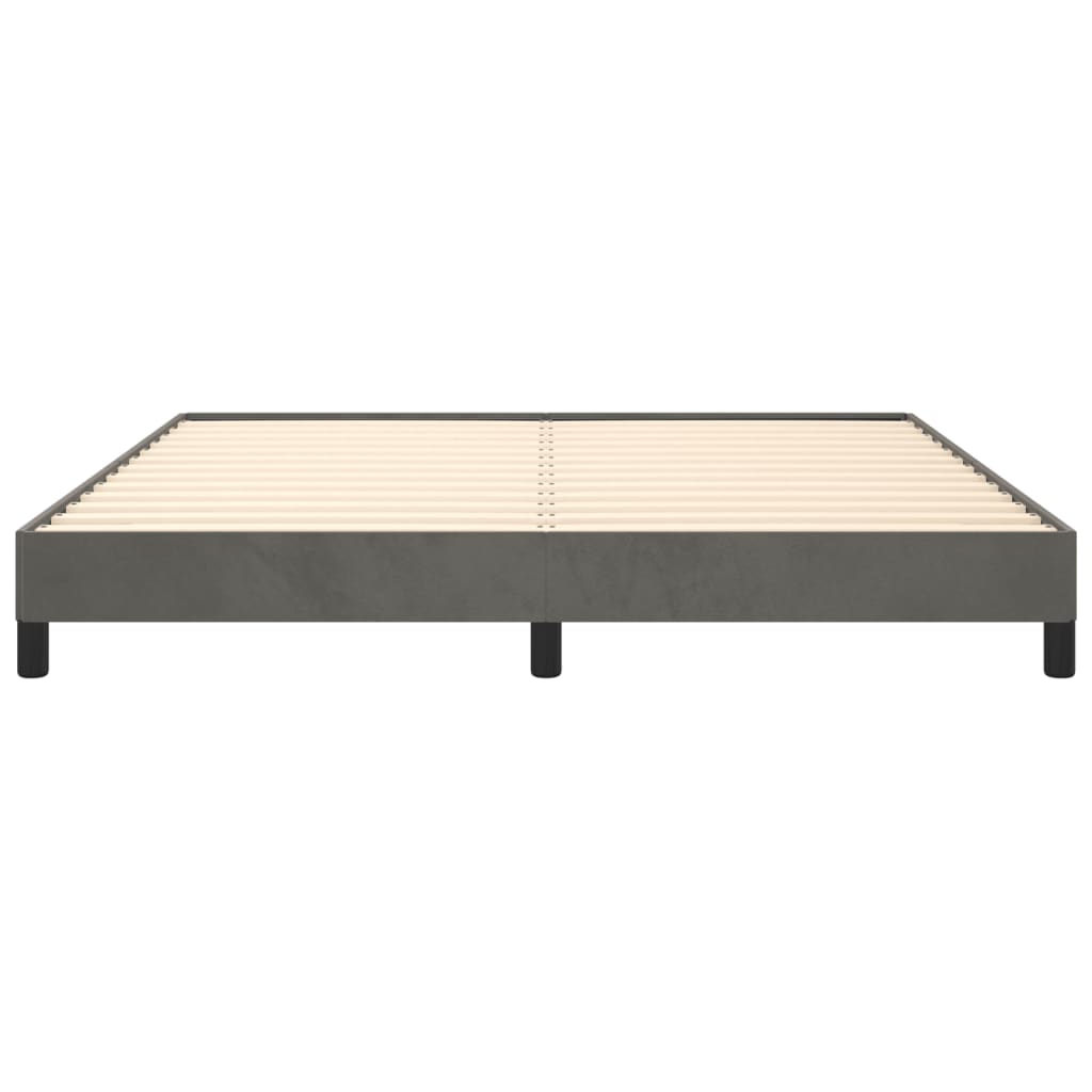 NNEVL Bed Frame Dark Grey 153x203 cm Queen Velvet - SaveHub
