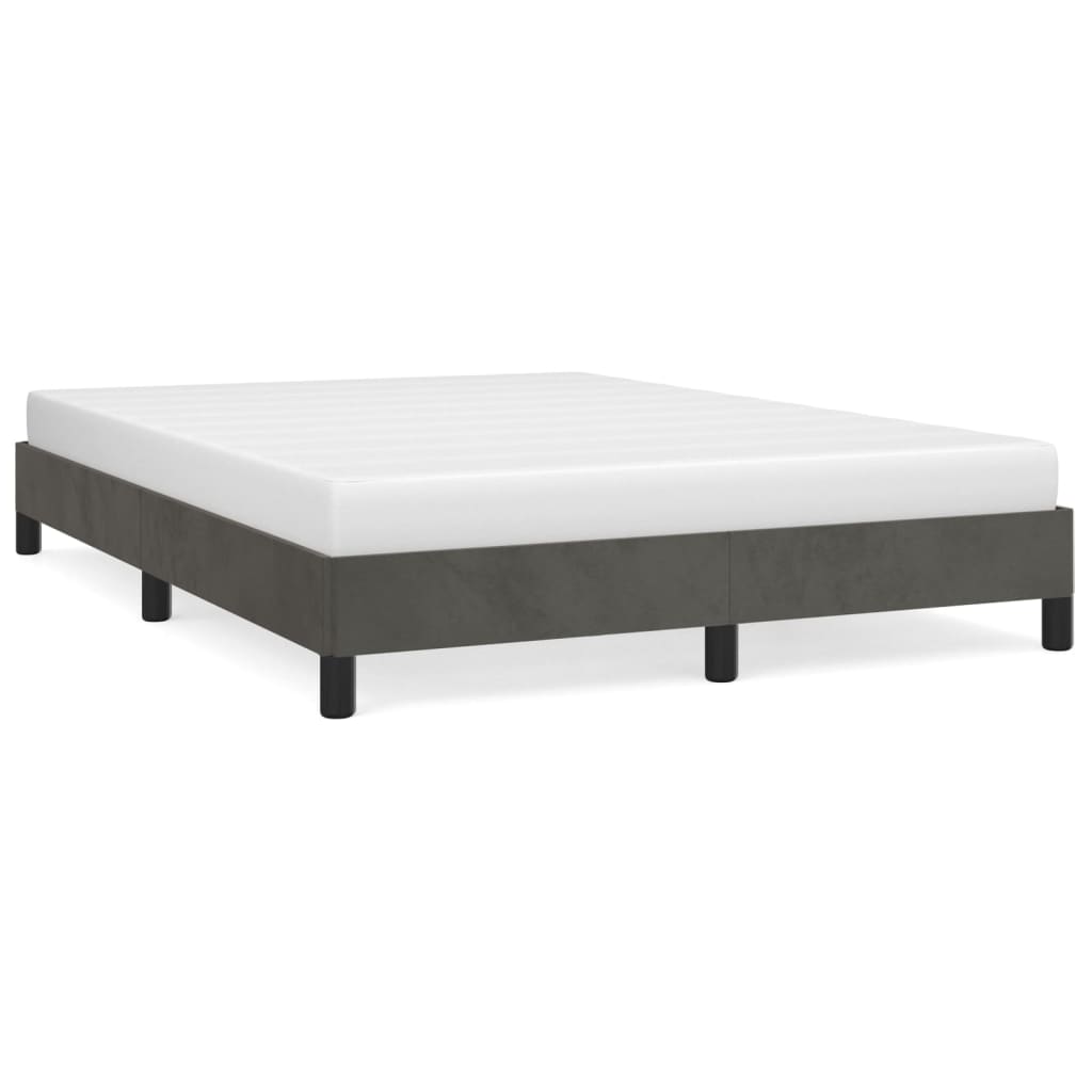 NNEVL Bed Frame Dark Grey 153x203 cm Queen Velvet - SaveHub