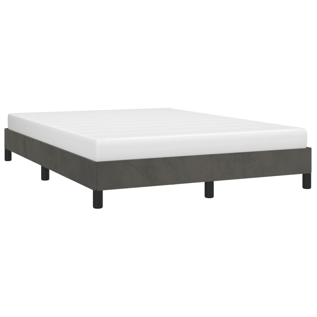 NNEVL Bed Frame Dark Grey 153x203 cm Queen Velvet - SaveHub