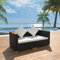 NNEVL Garden Sofa Poly Rattan Black - SaveHub